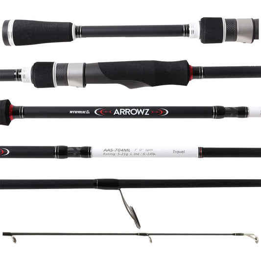 Atomic Arrowz Travel Spin Rod-Rod-Atomic-AAS-704ML 7', 4 pc, 6 - 14lb-Fishing Station