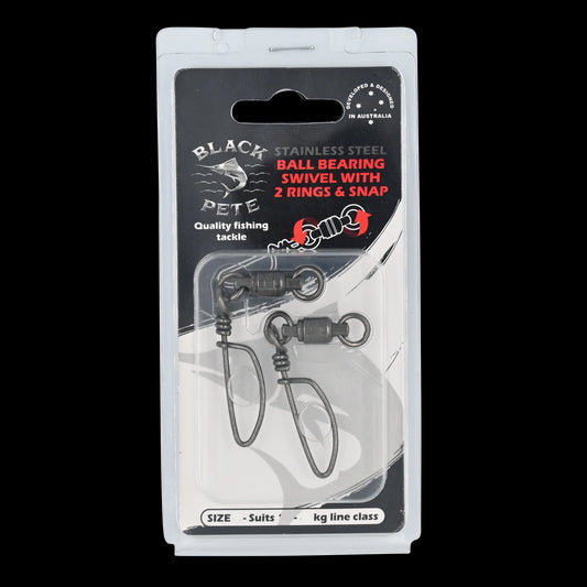 Black Pete Ball Bearing Snap Swivel-Terminal Tackle - Swivels & Snaps-Black Pete-3 (6-8kg)-Fishing Station