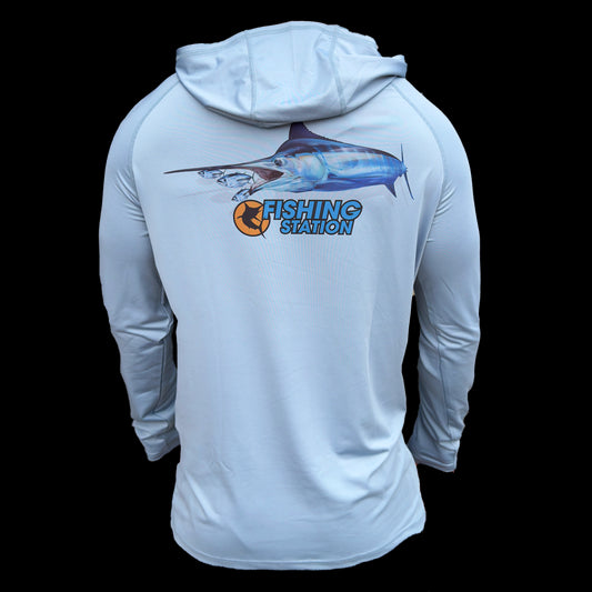 Fishing Station Marlin Hooded Performance Shirt - Adults-Clothing & Footwear-Fishing Station-XS-Fishing Station