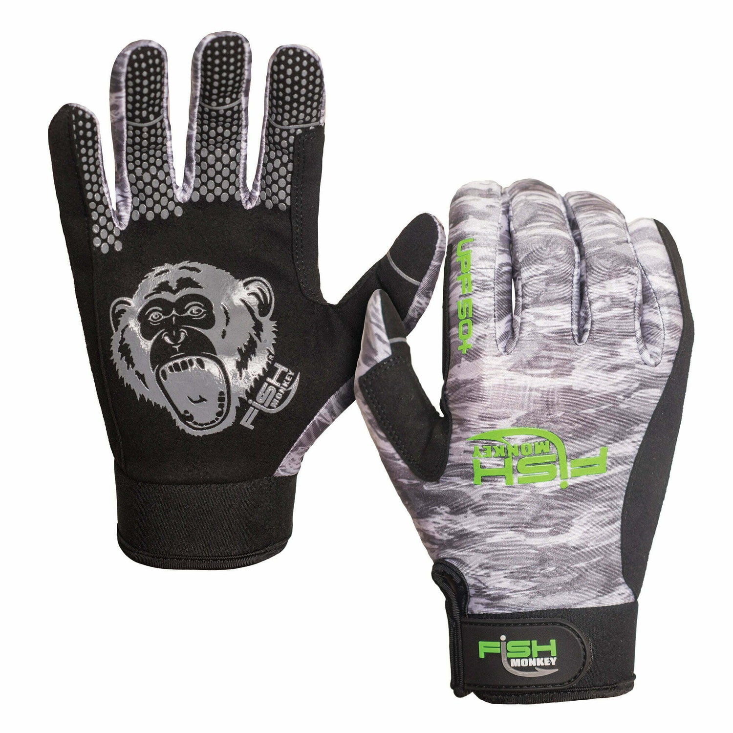 Fish Monkey Free Style Fishing Glove-Gloves-Fish Monkey-Grey Water Camo-L-Fishing Station