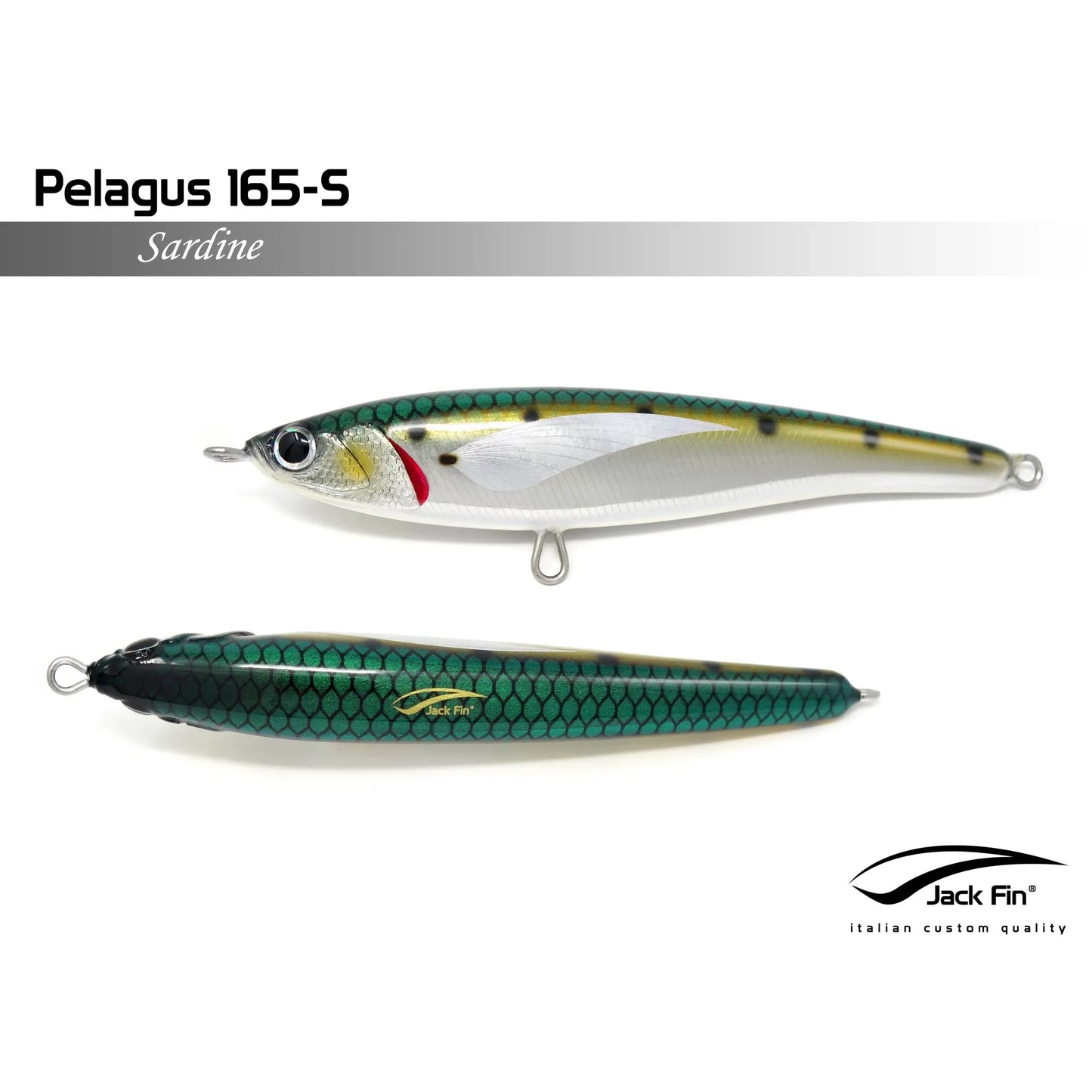 Jack Fin Pelagus Sinking Stickbait Lure-Lure - Poppers, Stickbaits & Pencils-Jack Fin-Sardine-165S-Fishing Station