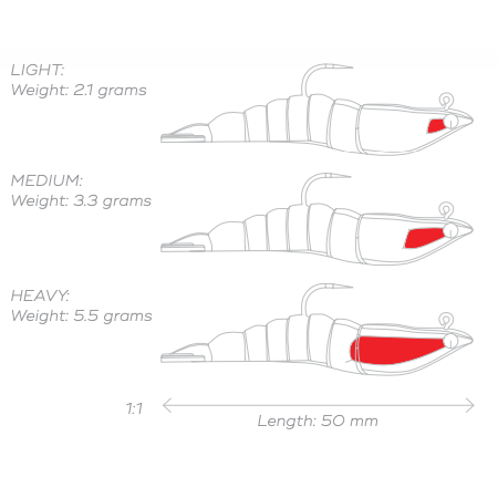 MMD Soft Prawn Lure-Lure - Soft Plastic-MMD Fishing-50mm-Light (2.1g)-UV Watermelon-Fishing Station