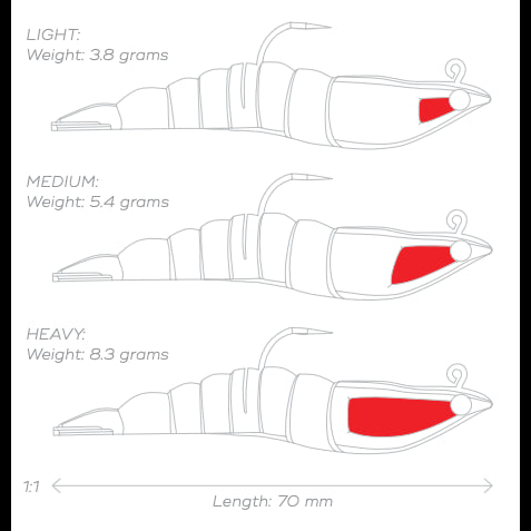 MMD Soft Prawn Lure-Lure - Soft Plastic-MMD Fishing-50mm-Light (2.1g)-UV Watermelon-Fishing Station