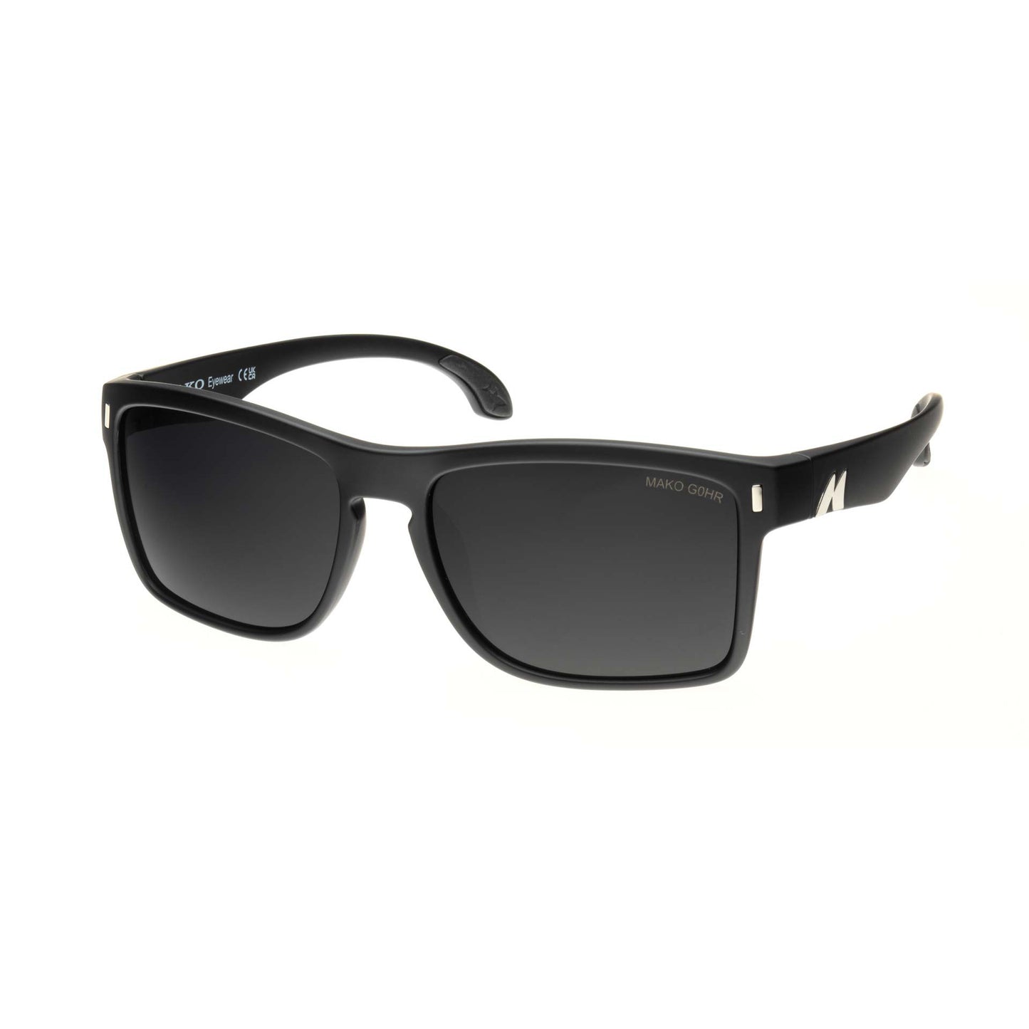 Mako Polarised Sunglasses - GT XL-Sunglasses-Mako-Mt Blk Glass HDIR Grey (9615-M01-G0HR)-Fishing Station