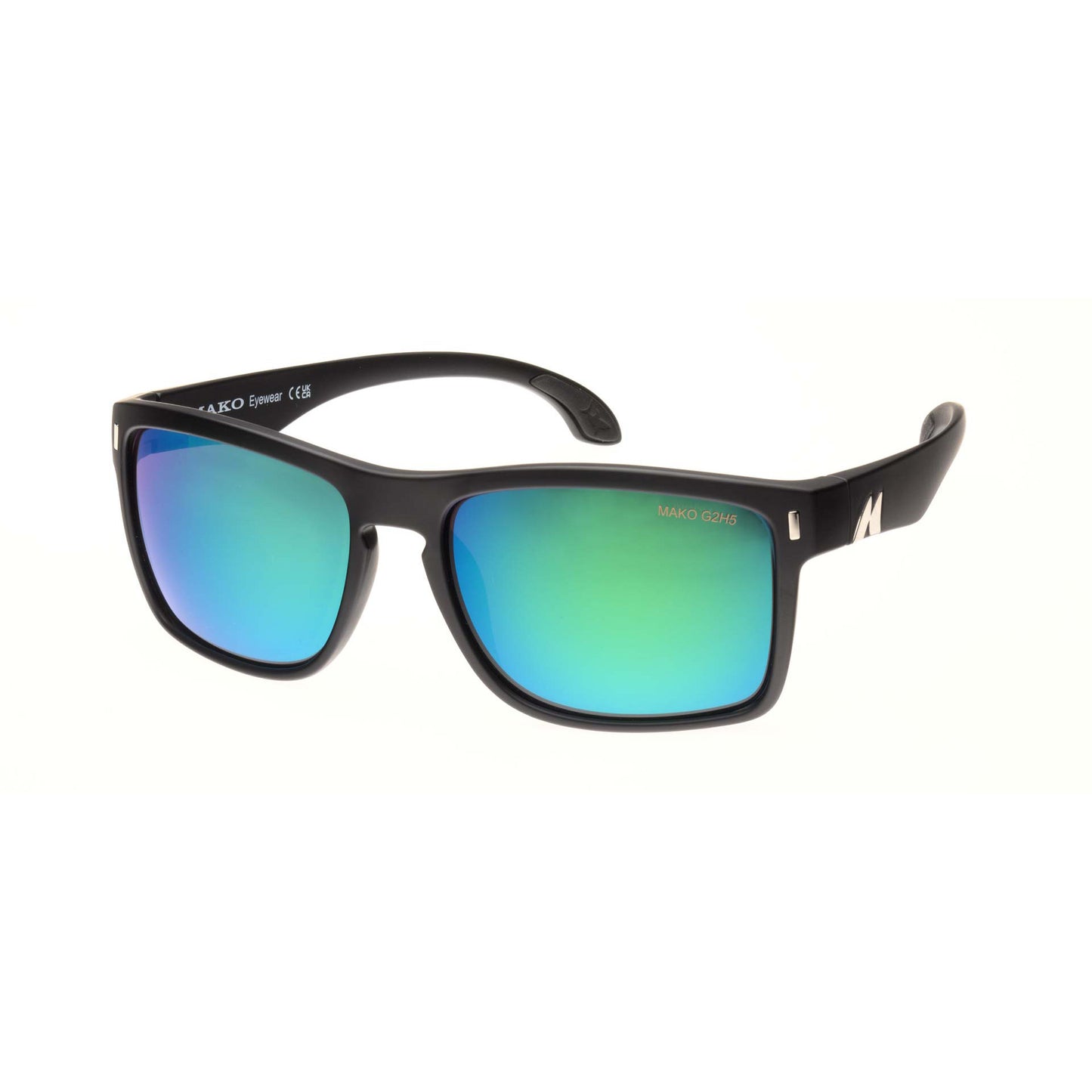 Mako Polarised Sunglasses - GT XL-Sunglasses-Mako-Mt Blk Glass HD Ross Green Mirror (9615 M01G2H5)-Fishing Station