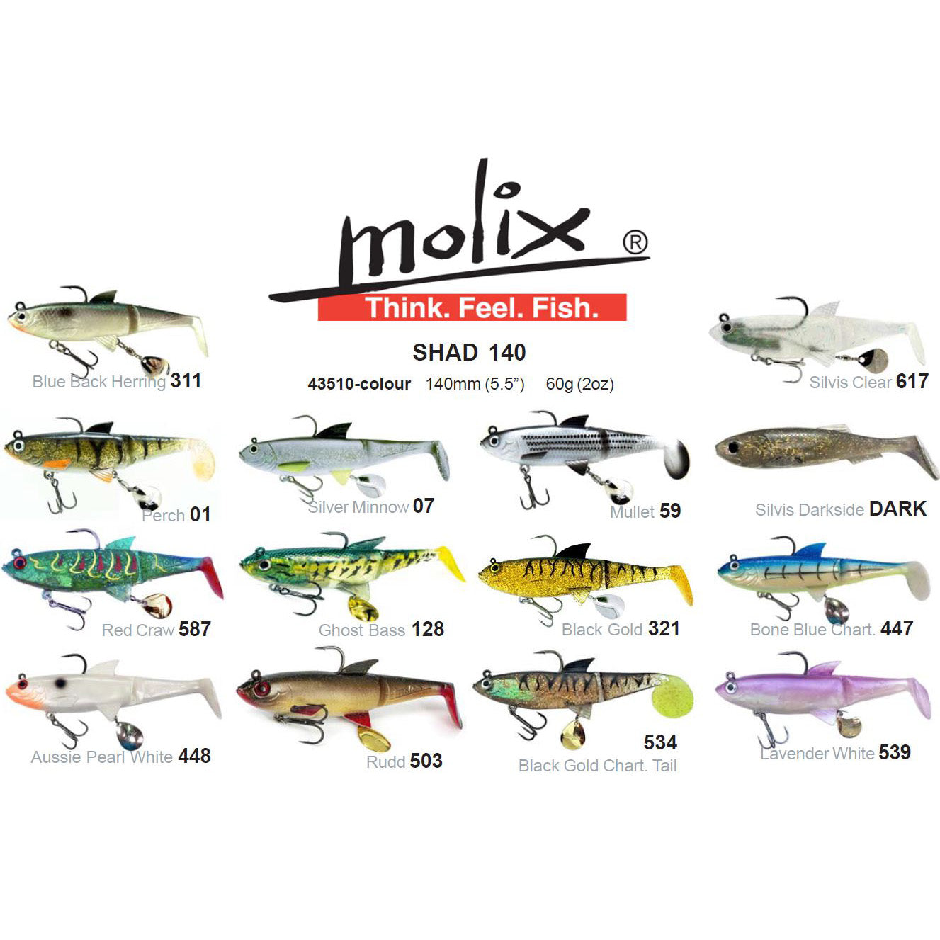 Molix Shad Swimbait-Lure - Swimbait-Molix-140-Aussie White Pearl-Fishing Station