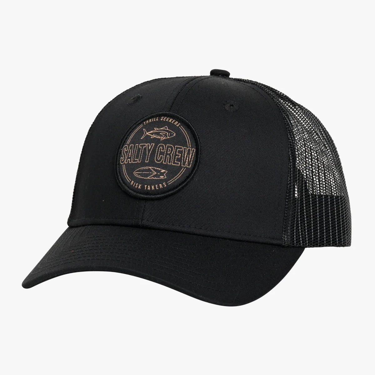 Salty Crew Outline Retro Trucker Hat-Hats & Headwear-Salty Crew-Black-Fishing Station