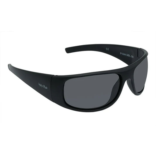 Ugly Fish Basic P1044 Polarised Lifestyle Wrap Sunglasses-Sunglasses-Ugly Fish-Matt Black Frame/Smoke Lens-Fishing Station