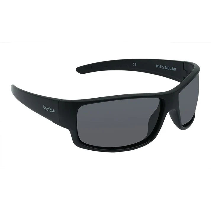 Ugly Fish Basic P1127 Polarised Lifestyle Wrap Sunglasses-Sunglasses-Ugly Fish-Matt Black Frame/Smoke Lens-Fishing Station