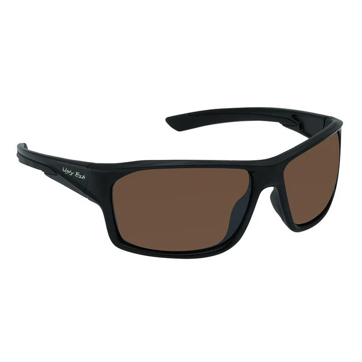 Ugly Fish PFN130 Recycled Fishing Net Wrap Polarised Sunglasses-Sunglasses-Ugly Fish-Matt Black Frame / Brown Lens-Fishing Station