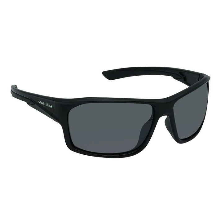 Ugly Fish PFN130 Recycled Fishing Net Wrap Polarised Sunglasses-Sunglasses-Ugly Fish-Matt Black Frame / Smoke-Fishing Station