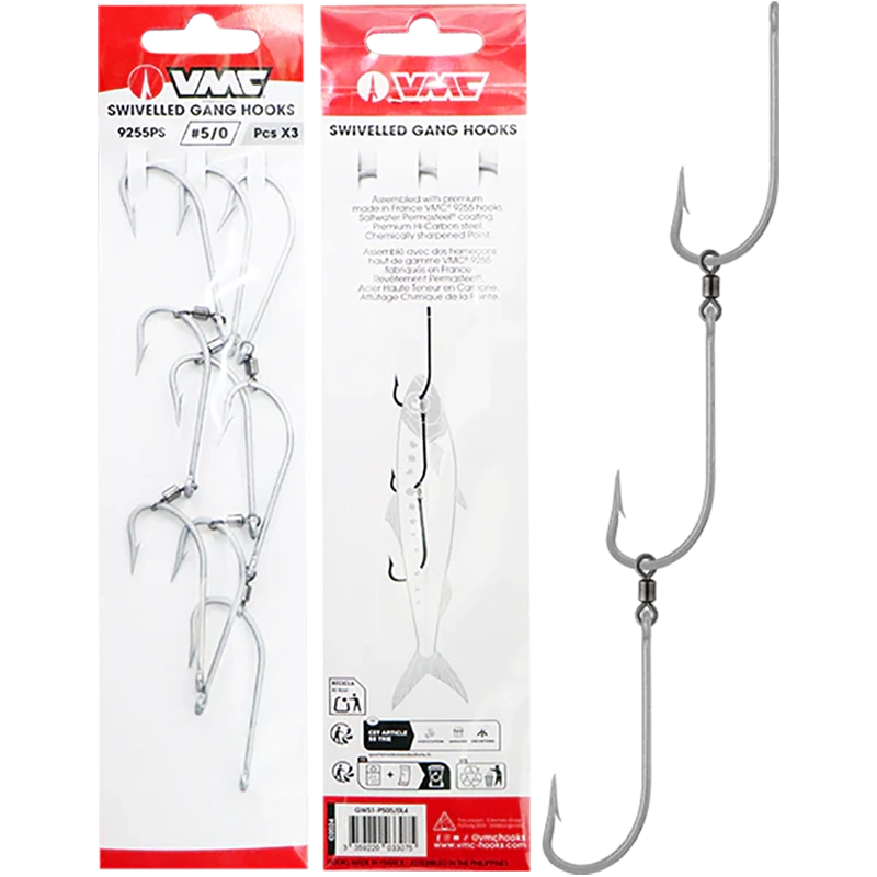 VMC Swivelled Gang 3 Hooks-Hooks - Gang-VMC-7/0-Fishing Station